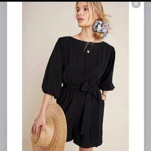 Anthropologie Francesca balloon sleeved romper size extra small